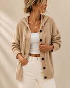 Talia - Women's Casual Knitted Cardigan with Hood