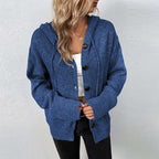 Talia - Women's Casual Knitted Cardigan with Hood