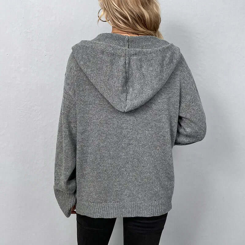 Talia - Women's Casual Knitted Cardigan with Hood