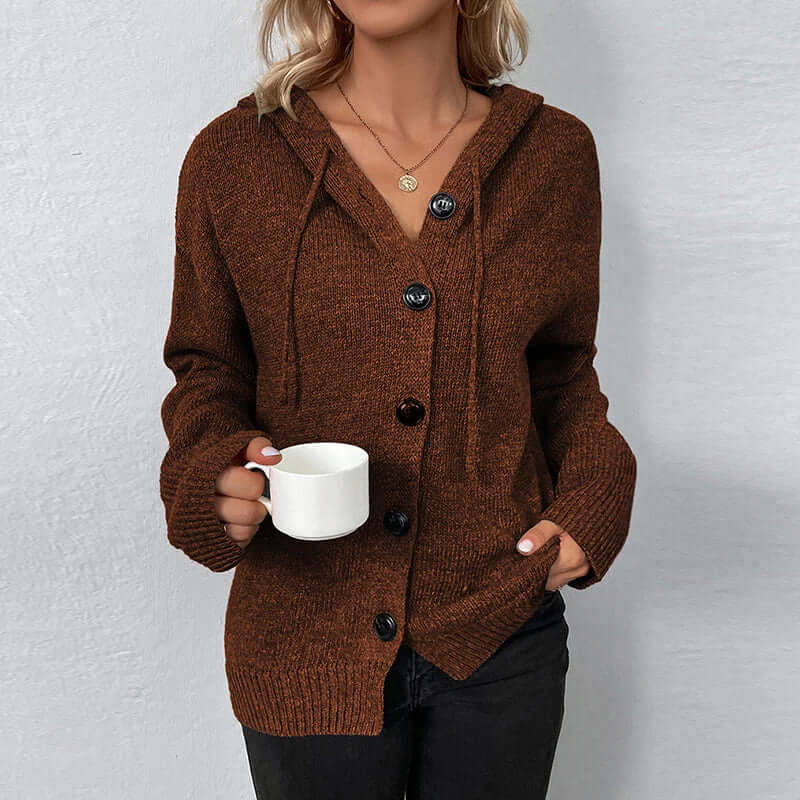 Talia | Women's Casual Knitted Cardigan with Hood