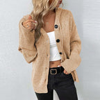 Talia - Women's Casual Knitted Cardigan with Hood