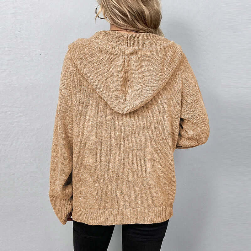 Talia - Women's Casual Knitted Cardigan with Hood