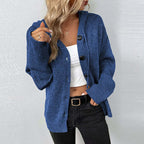 Talia - Women's Casual Knitted Cardigan with Hood