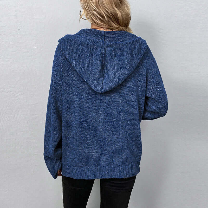Talia - Women's Casual Knitted Cardigan with Hood