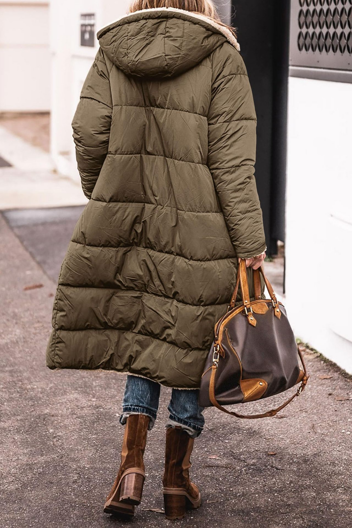 Tamsin - Women's Cosy Faux Shearling Lined Puffer Coat