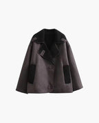 Tamsin - Women's Double-Breasted Faux Leather Jacket