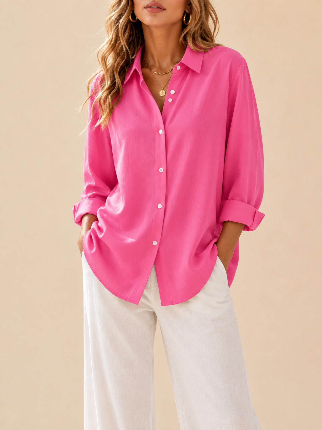 Tamsin - Women's Vibrant Collared Blouse
