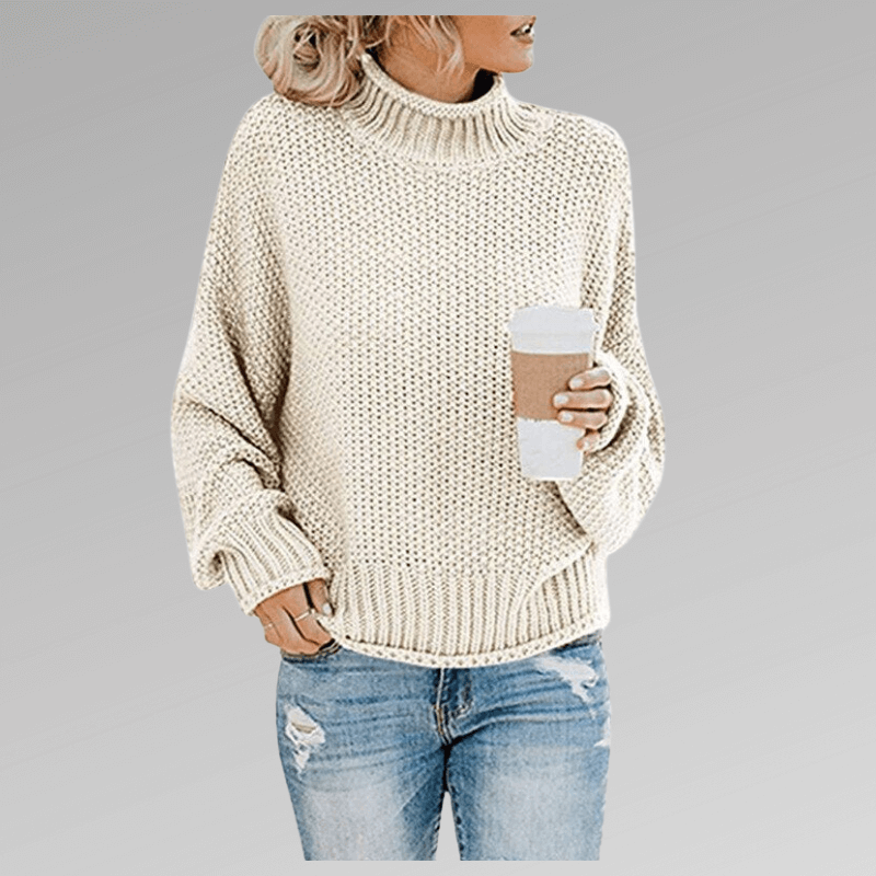 Tavia - Women's Cosy Knitted Polo Neck Jumper