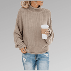 Tavia - Women's Cosy Knitted Polo Neck Jumper