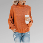 Tavia - Women's Cosy Knitted Polo Neck Jumper