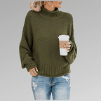 Tavia - Women's Cosy Knitted Polo Neck Jumper