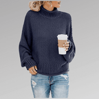 Tavia - Women's Cosy Knitted Polo Neck Jumper