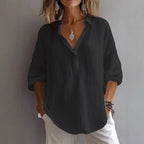 Thalia - Women's Casual Button-Down Linen Shirt