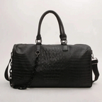 Thalia - Women's Pink Croc-Effect Travel Bag