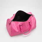 Thalia - Women's Pink Croc-Effect Travel Bag