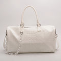 Thalia - Women's Pink Croc-Effect Travel Bag