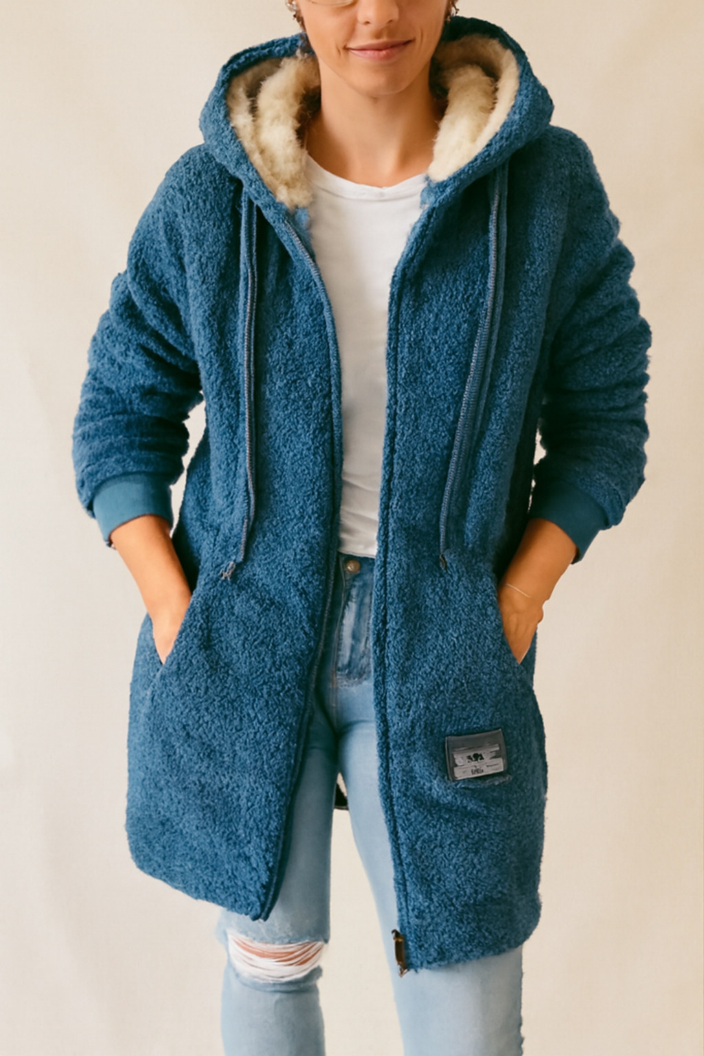 Thea - Women's Cosy Fleece Hoodie with Sherpa Lining