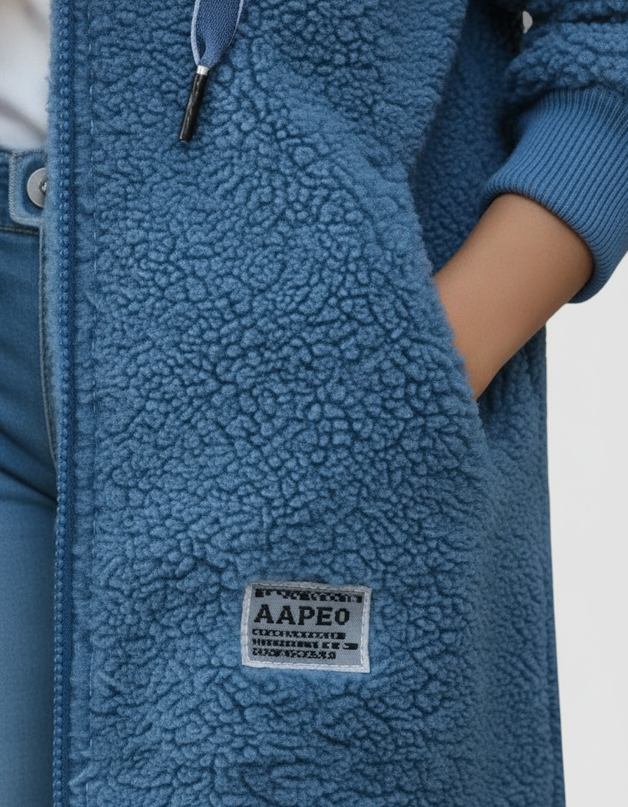 Thea - Women's Cosy Fleece Hoodie with Sherpa Lining