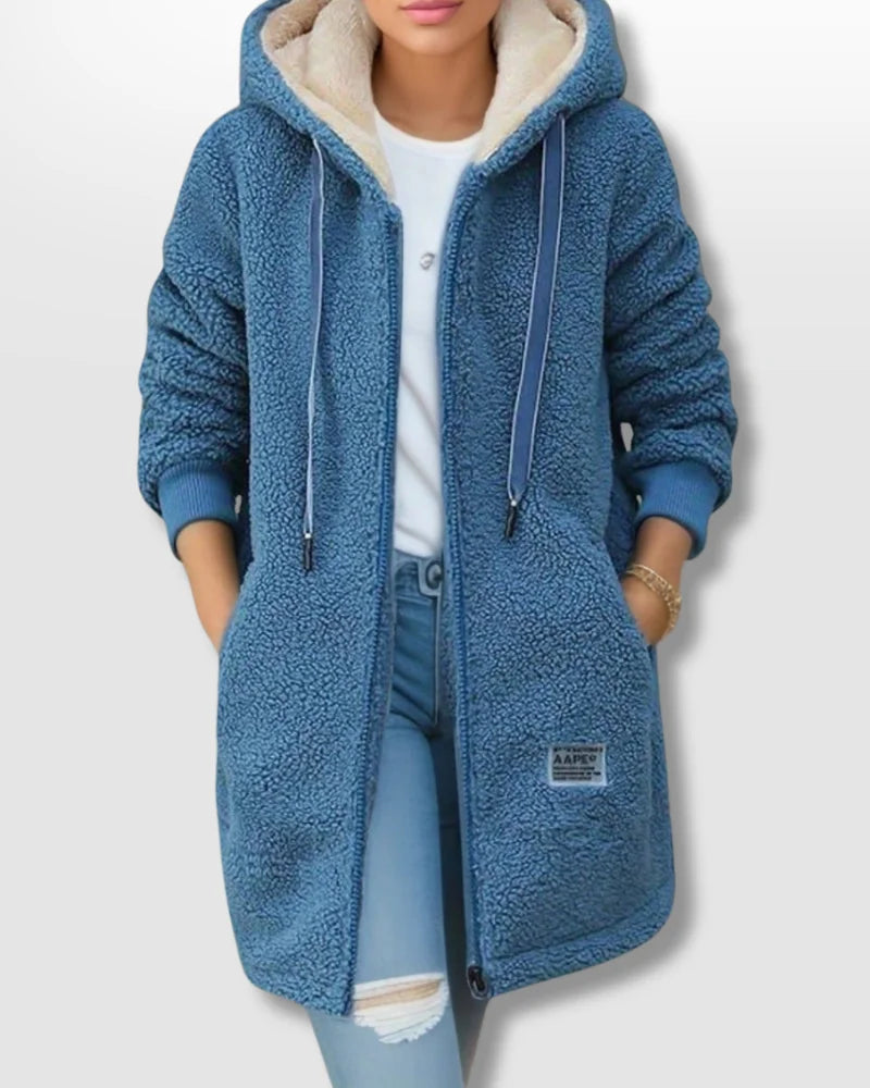 Thea - Women's Cosy Fleece Hoodie with Sherpa Lining