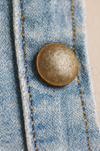 Therese - Women's Denim Jumpsuit with Leopard Print Detail