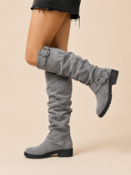 Verena - Women's Knee High Boots with Buckle Detail