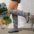 Verena - Women's Knee High Boots with Buckle Detail