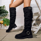 Verena - Women's Knee High Boots with Buckle Detail