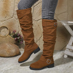 Verena - Women's Knee High Boots with Buckle Detail