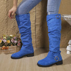Verena - Women's Knee High Boots with Buckle Detail
