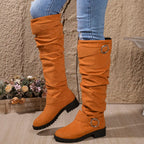 Verena - Women's Knee High Boots with Buckle Detail