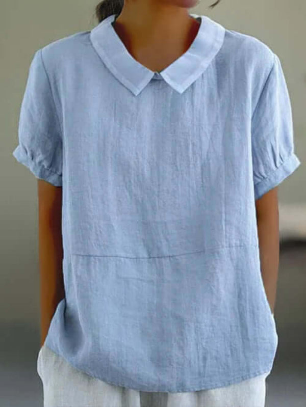 Verity - Women's Classic Short Sleeve Linen Shirt