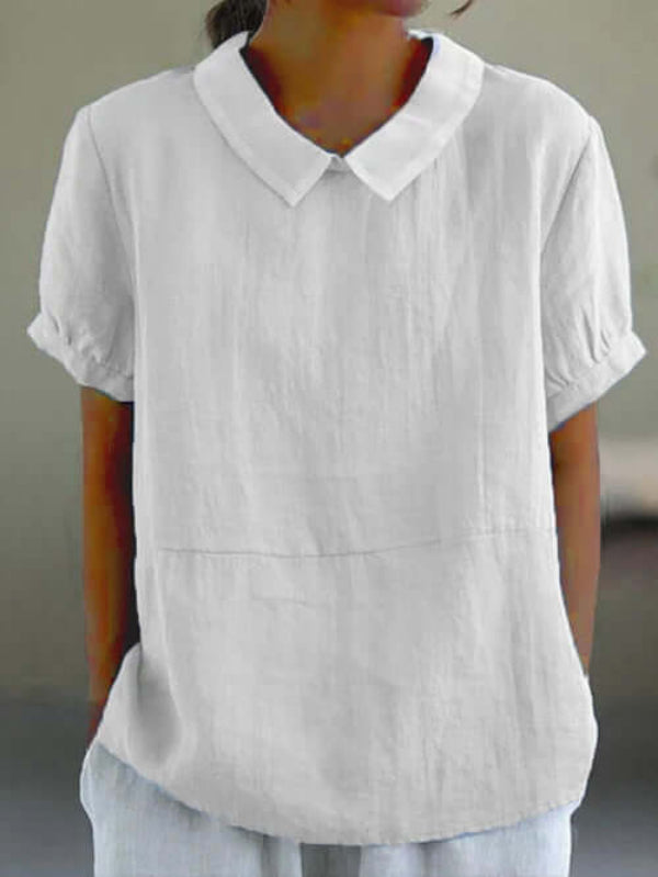 Verity - Women's Classic Short Sleeve Linen Shirt