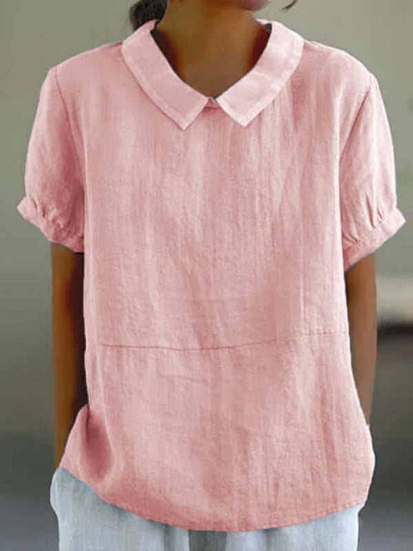 Verity - Women's Classic Short Sleeve Linen Shirt