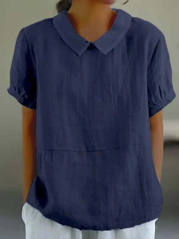 Verity - Women's Classic Short Sleeve Linen Shirt