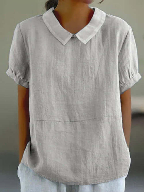 Verity - Women's Classic Short Sleeve Linen Shirt