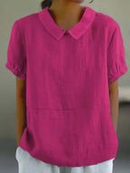 Verity - Women's Classic Short Sleeve Linen Shirt
