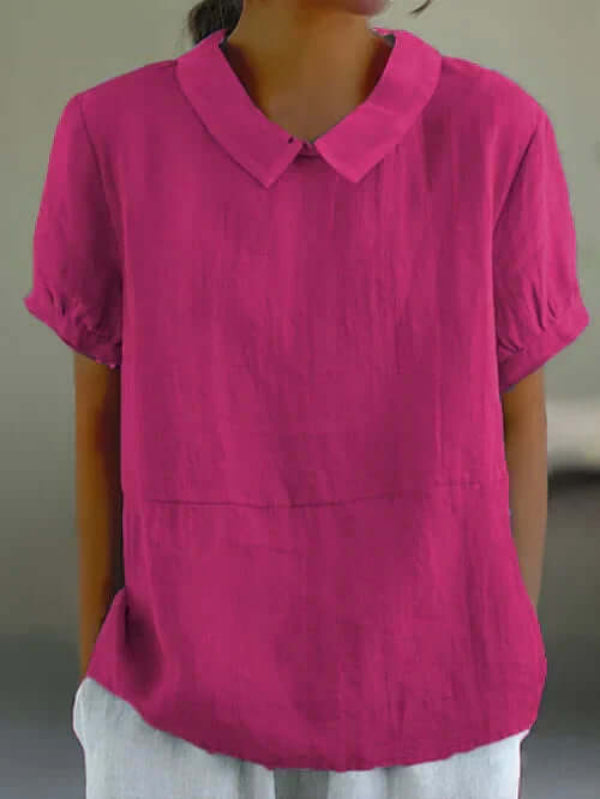Verity - Women's Classic Short Sleeve Linen Shirt