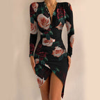 Vespera - Women's Stylish Long Sleeve Party Dress