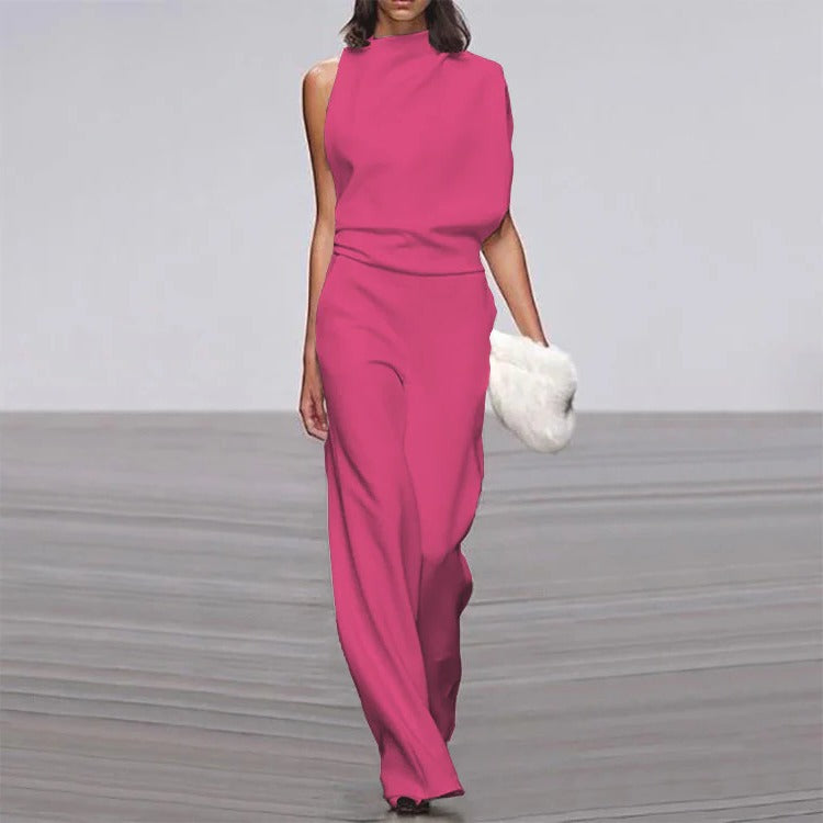 Vivienne - Women's One-Shoulder Elegant Jumpsuit