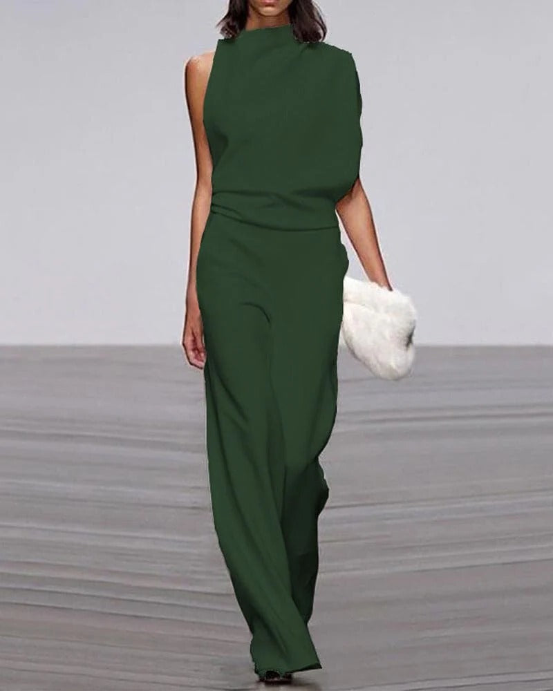 Vivienne - Women's One-Shoulder Elegant Jumpsuit