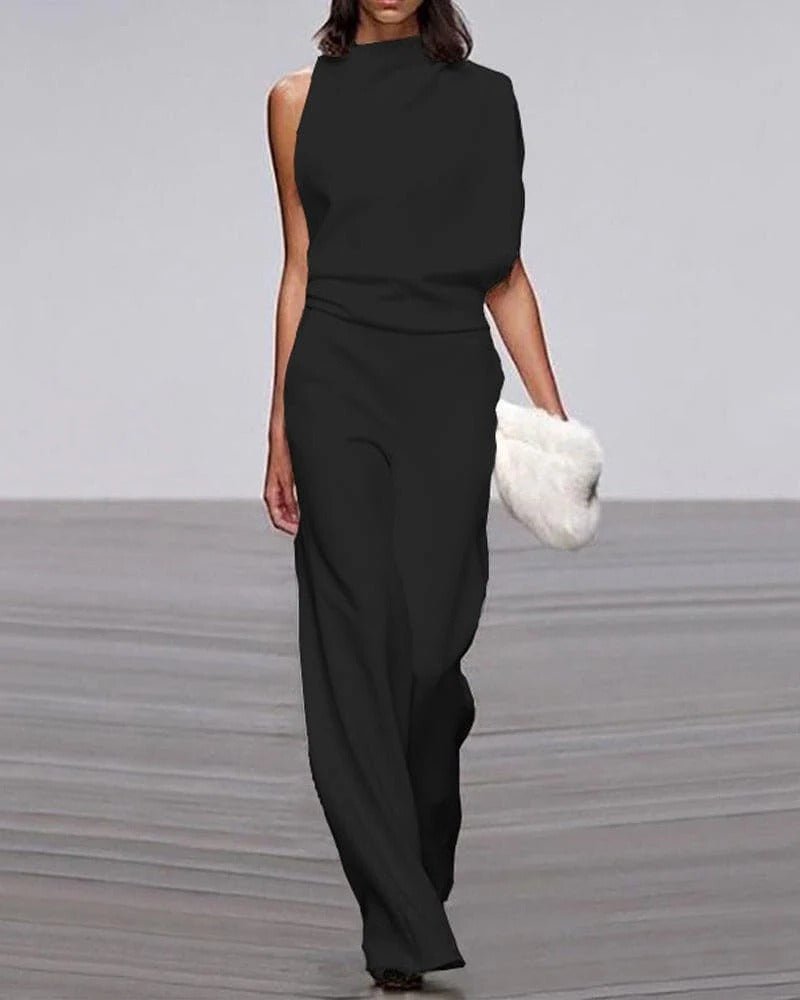 Vivienne - Women's One-Shoulder Elegant Jumpsuit