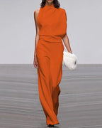 Vivienne - Women's One-Shoulder Elegant Jumpsuit