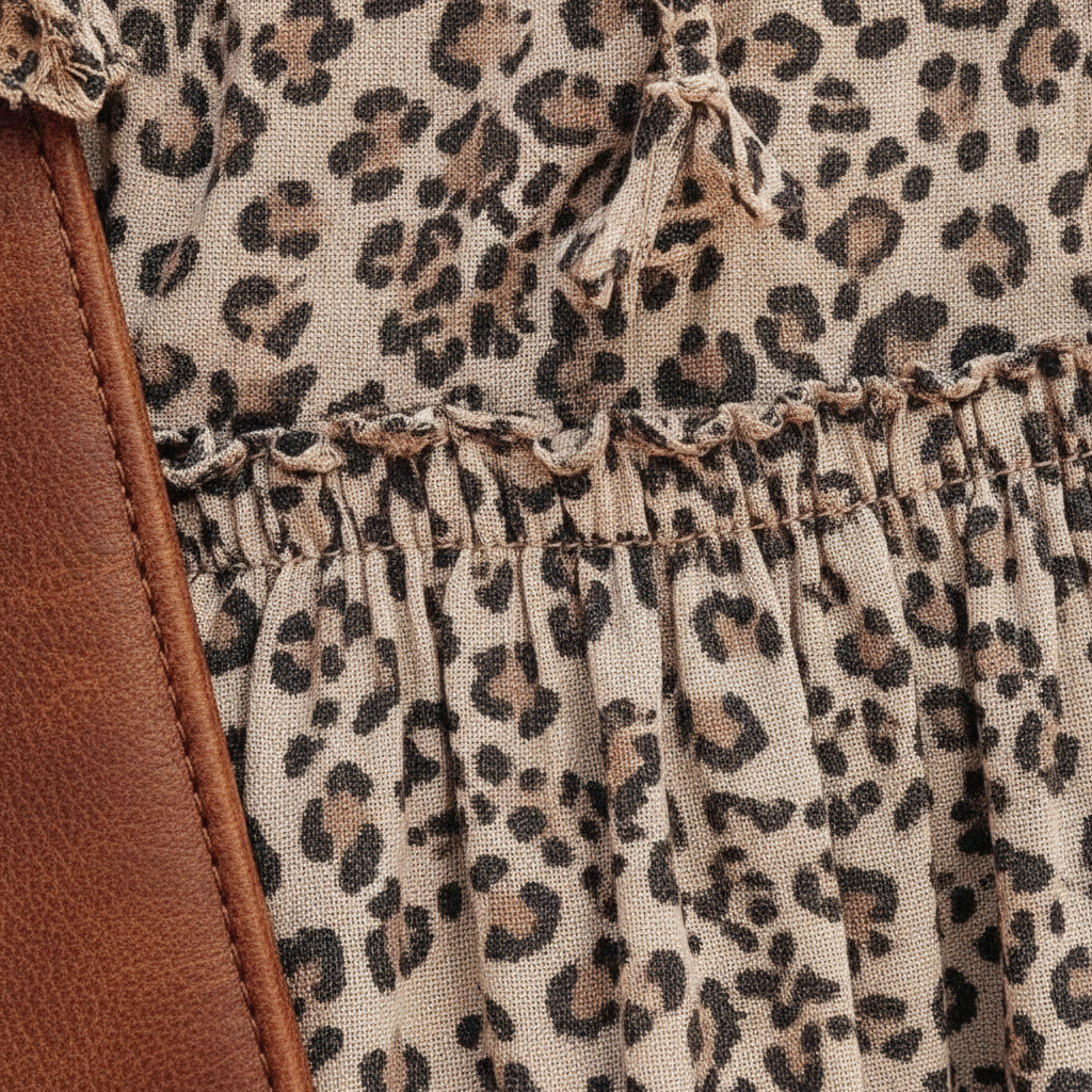 Zaria - Women's Leopard Print Mini Dress with Long Sleeves