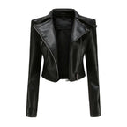 Zaria - Women's Chic Leather Jacket with Double Zip Detail