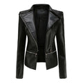 Zaria - Women's Chic Leather Jacket with Double Zip Detail