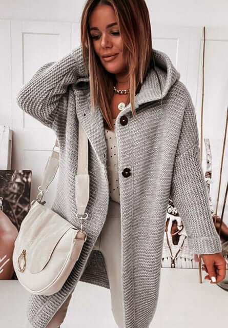 Zephyra - Women's Cosy Knitted Cardigan with Hood