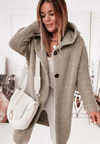 Zephyra - Women's Cosy Knitted Cardigan with Hood