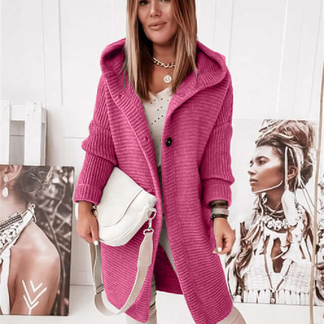 Zephyra - Women's Cosy Knitted Cardigan with Hood