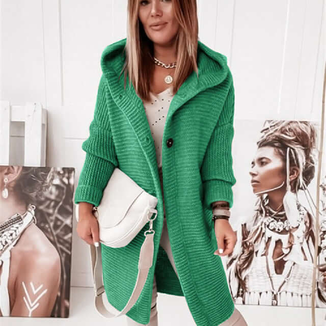 Zephyra - Women's Cosy Knitted Cardigan with Hood