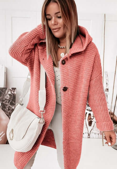Zephyra - Women's Cosy Knitted Cardigan with Hood